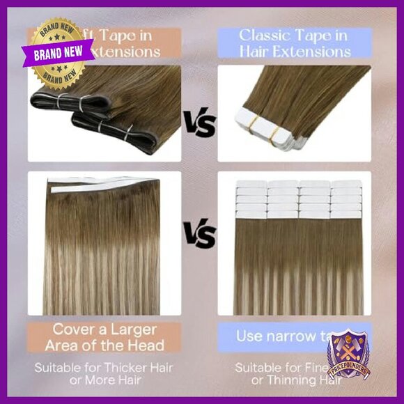 Human Hair Tape-In Extensions 24 Inch 50g Lightweight Seamless main image 7